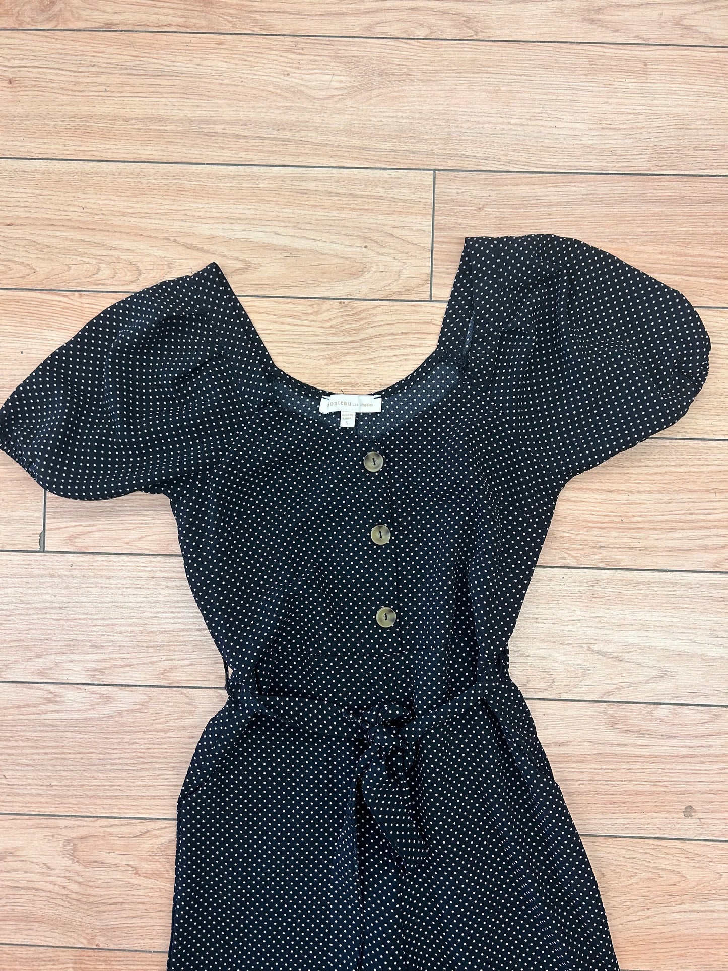 Monteau small black polka dot jumpsuit