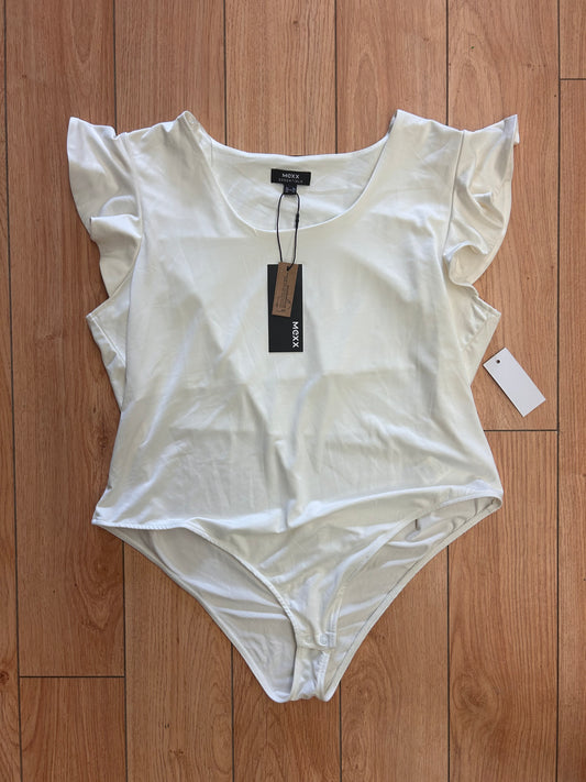 NEW Mexx xl white flutter sleeve bodysuit