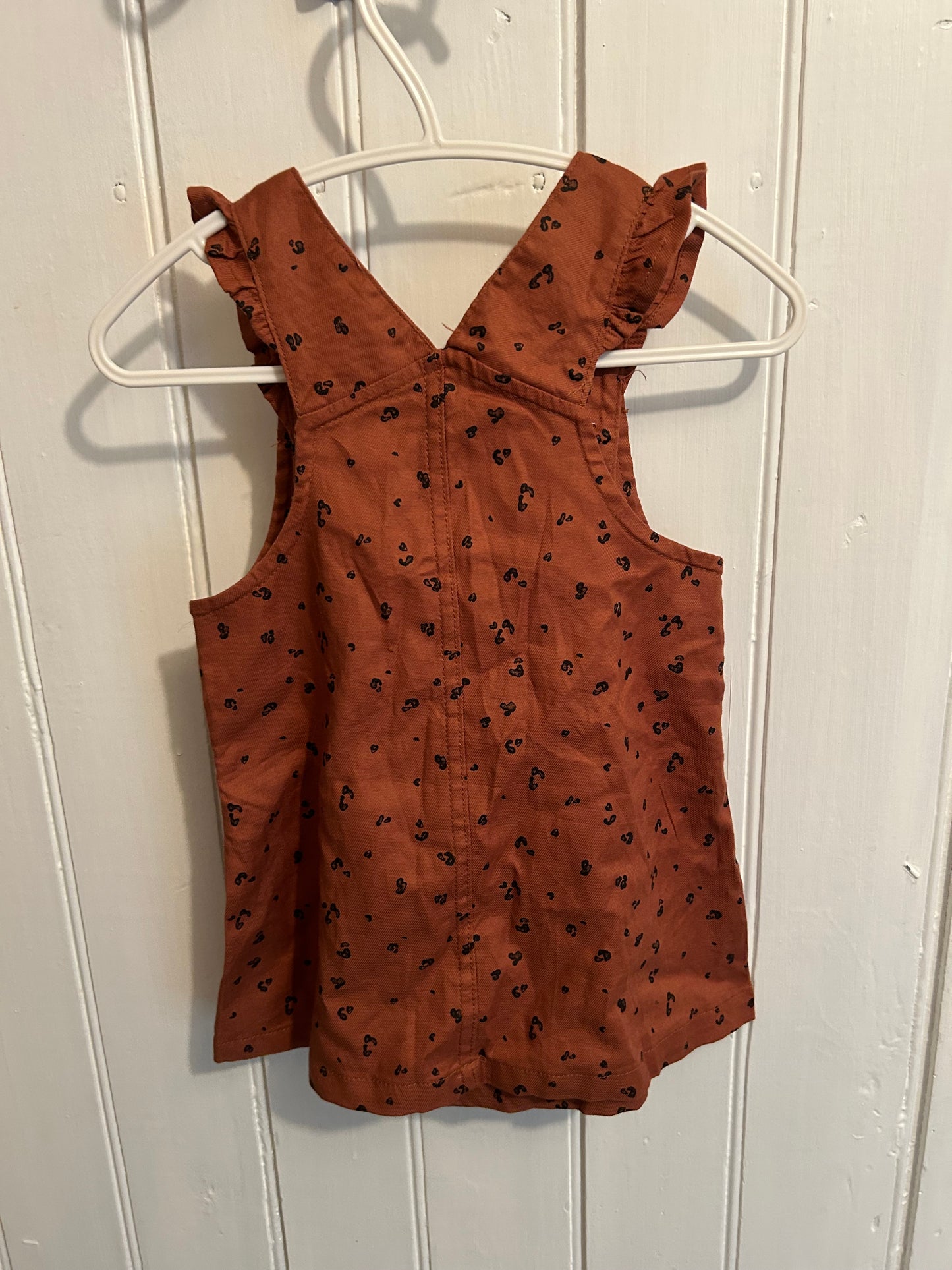 Carters 6/9m brown cheetah skirted overalls