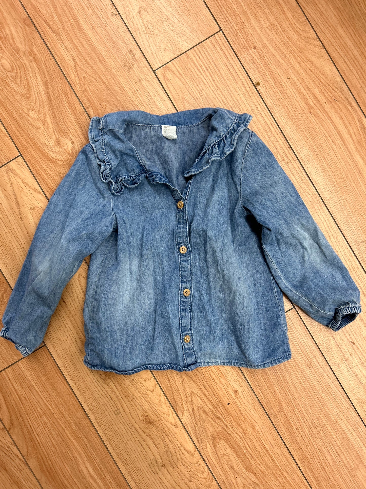 H&M 3t denim collard blouse