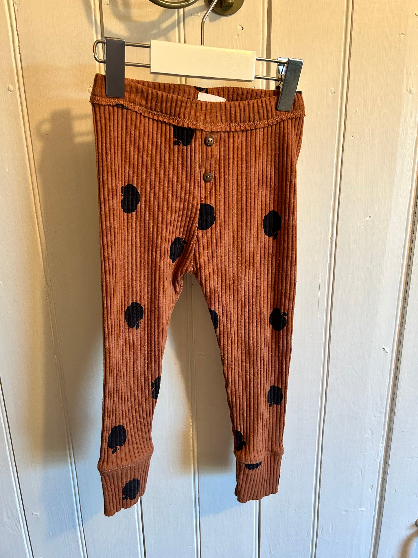 Zara 2/3t brown & black apple ribbed leggings