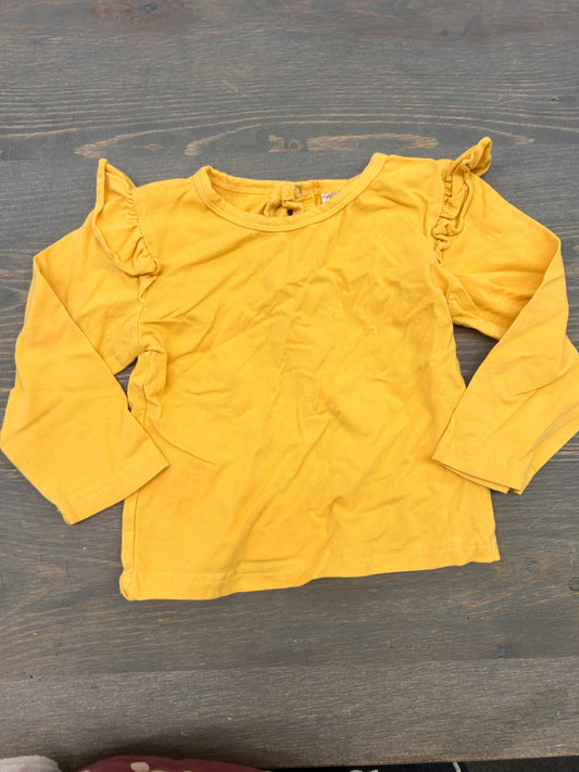 Small shop 24m yellow ruffle sleeve shirt