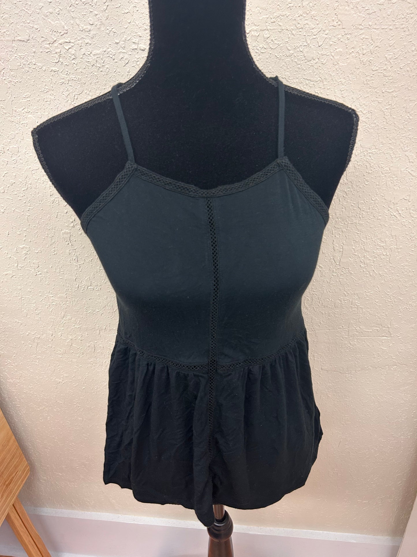 American eagle xs black peplum tank