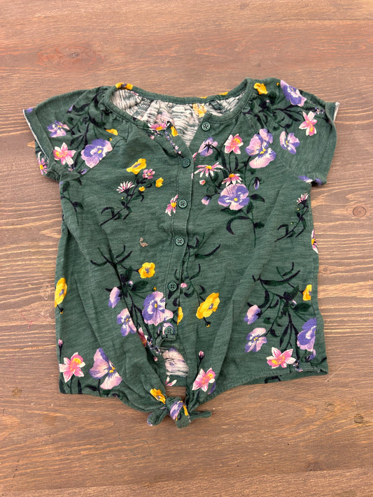 Old navy 4t green floral top