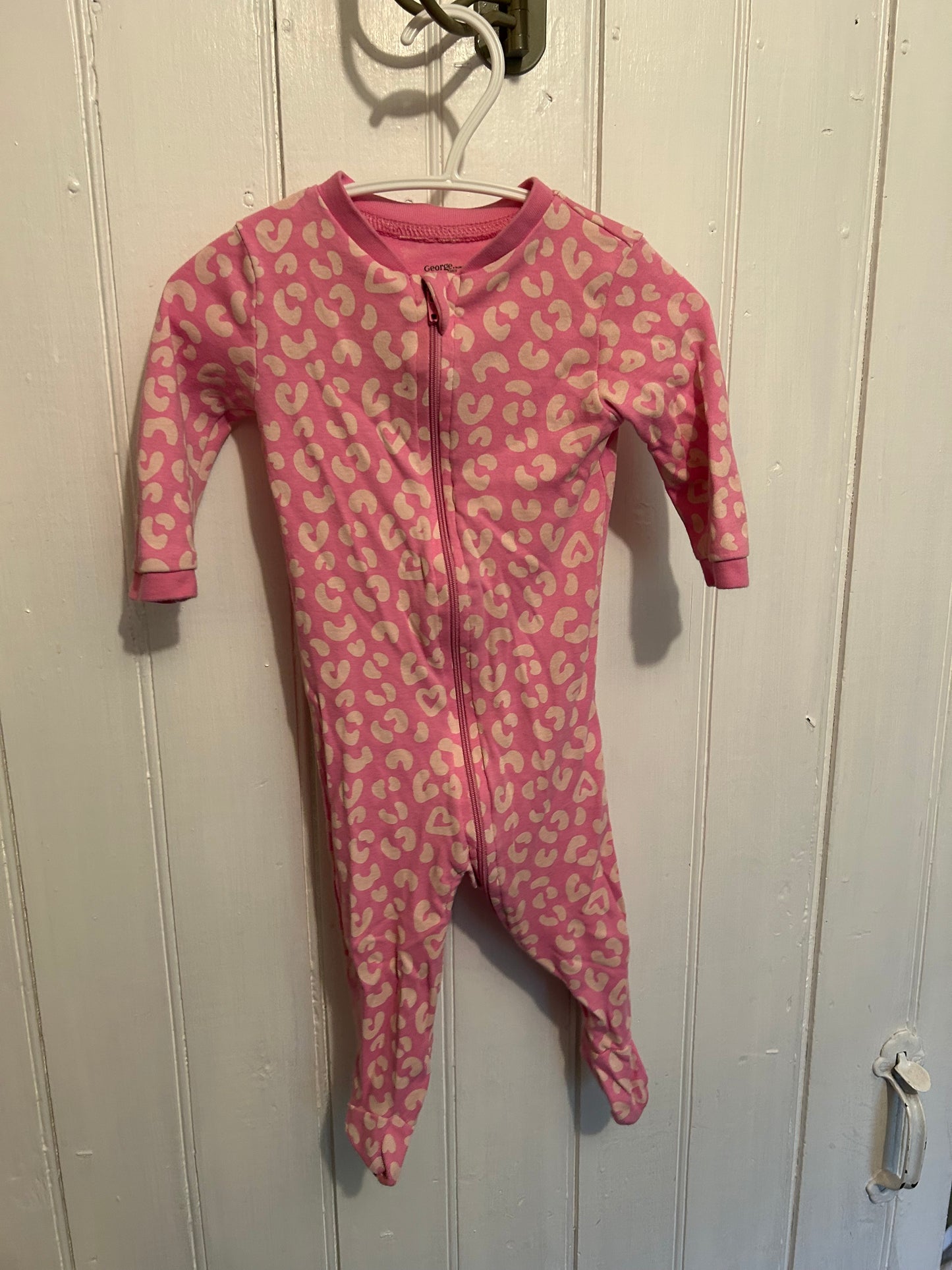 George 3/6m pink cheetah sleeper