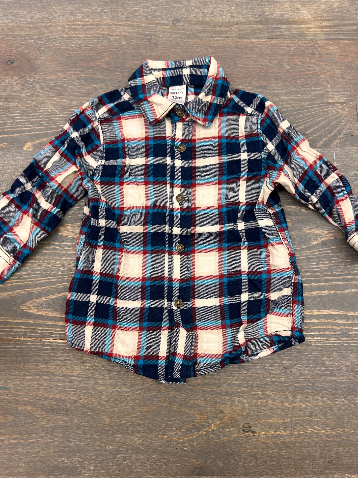 Carters 12m blue flannel