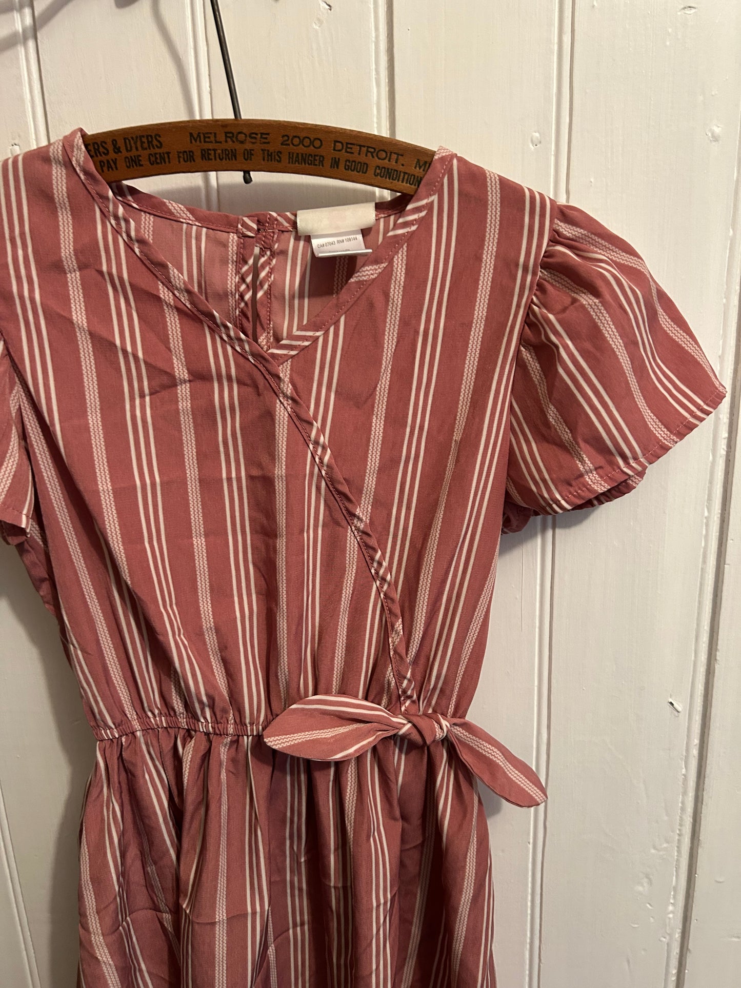 Jenna & Jessie 8 pink striped dress