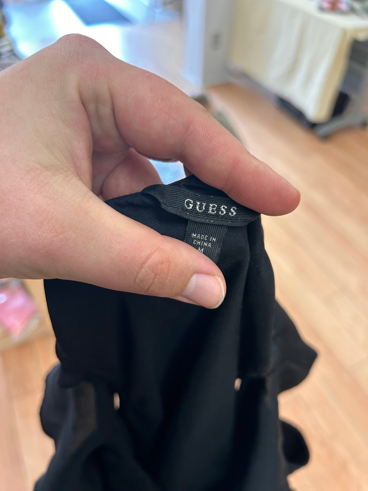 Guess medium black ruffle wrap romper