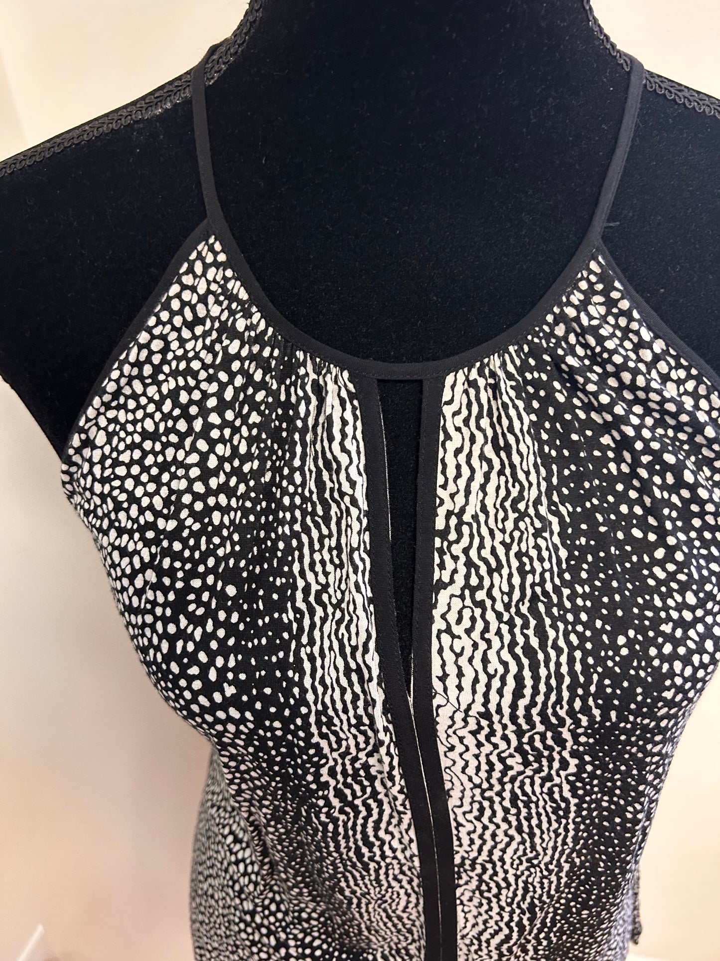 Dex medium black & white polka dot tank blouse