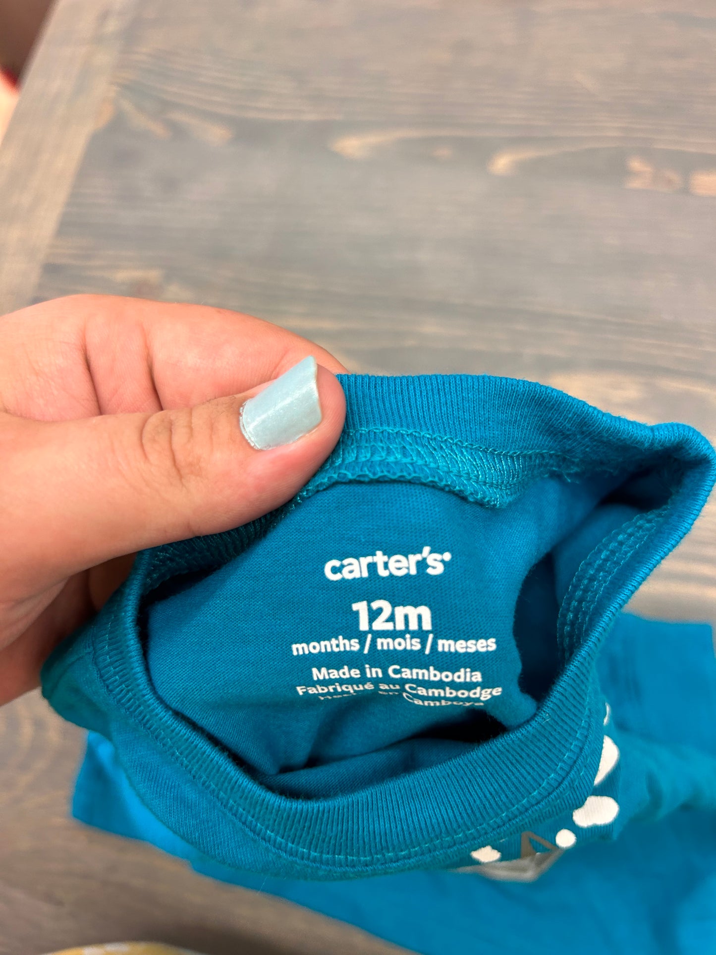 Carters 12m blue construction top