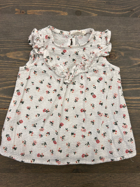 H&M 6/9m floral tank blouse