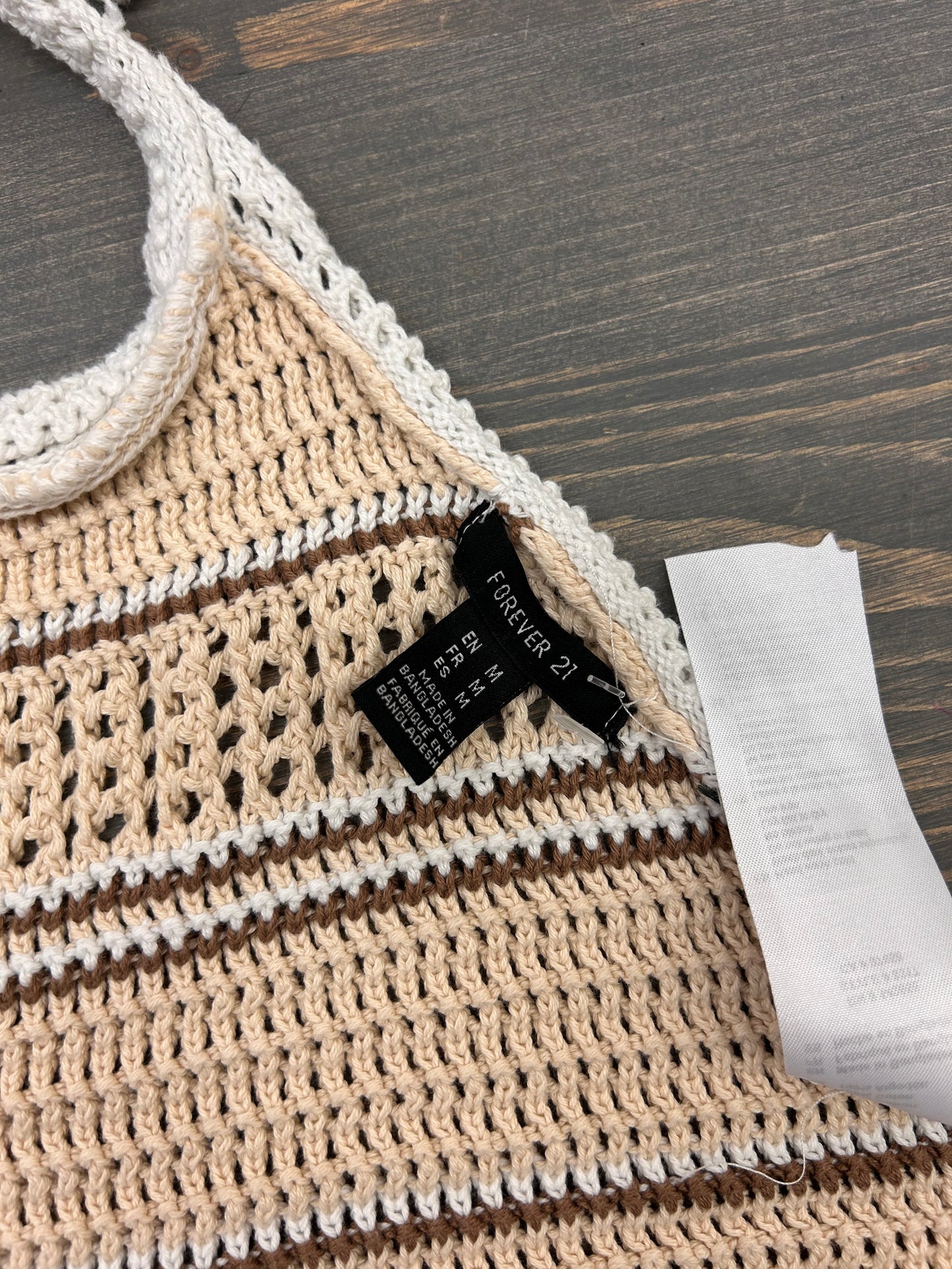 Forever 21 medium tan crochet top