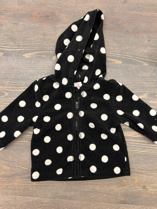 Circo 3m black & white polka dot zip up hoodie