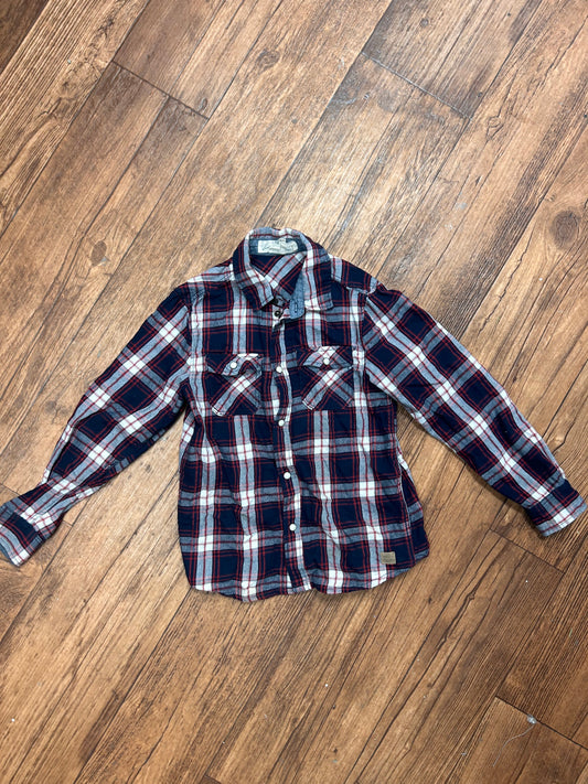 H&M 7/8 red & black flannel