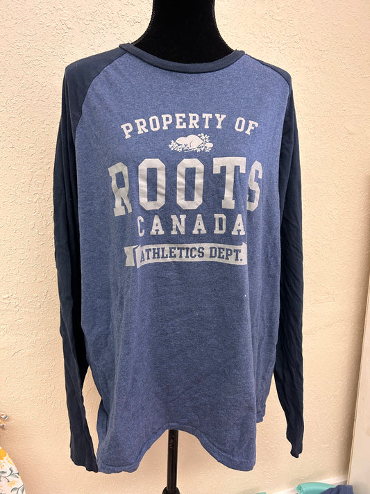 Roots Xxl blue long sleeve shirt