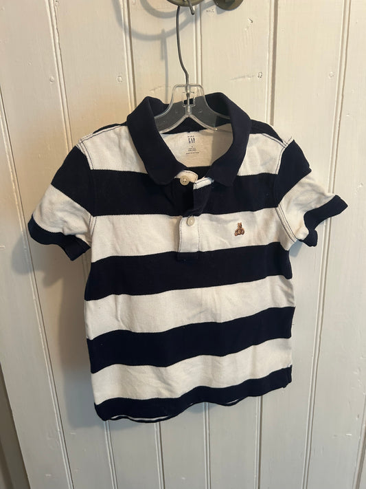 Gap 4t navy & white striped polo