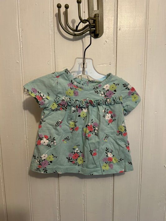 Carters 12m blue floral top