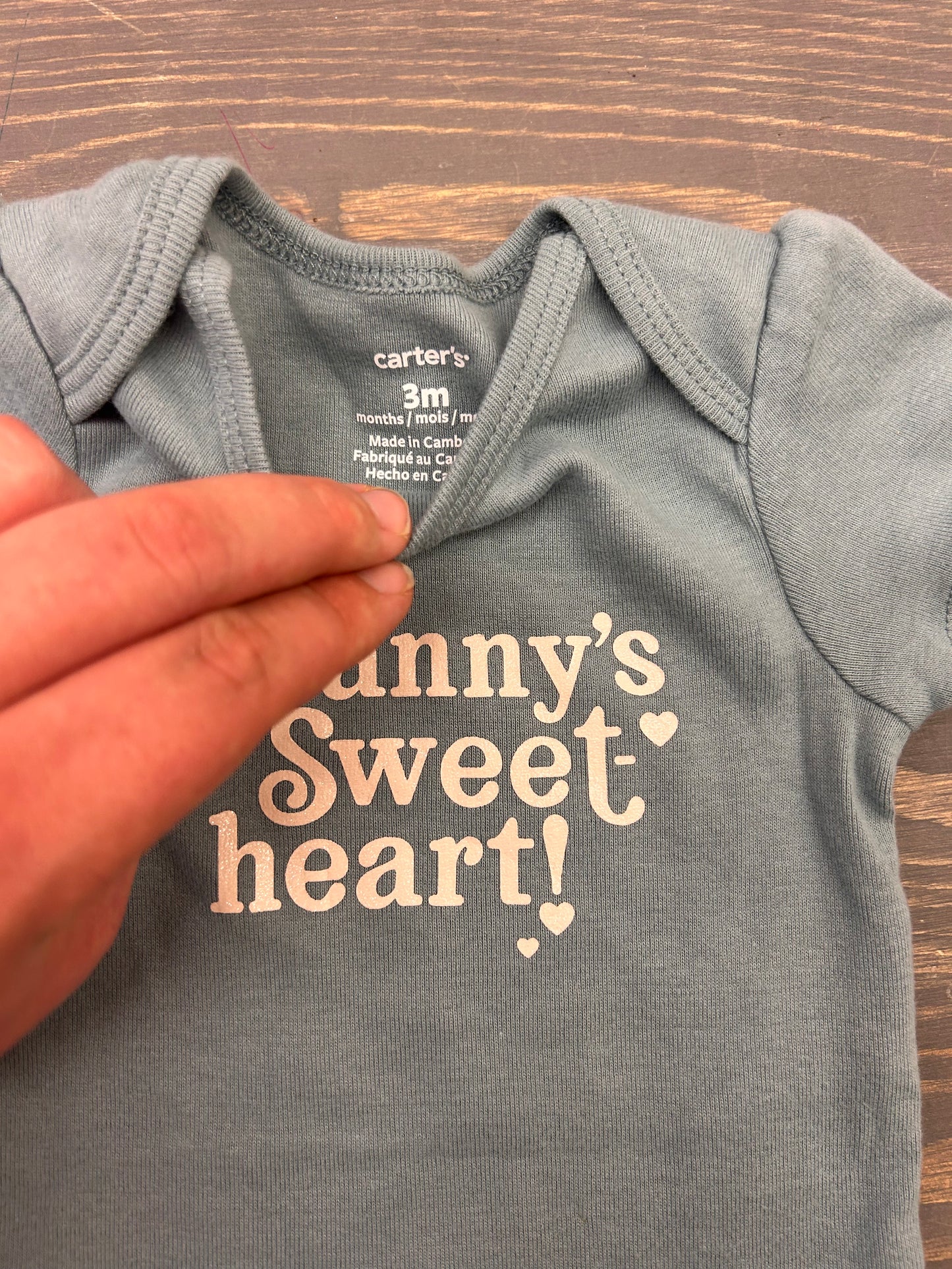 Carters 3m blue granny’s sweetheart onesie