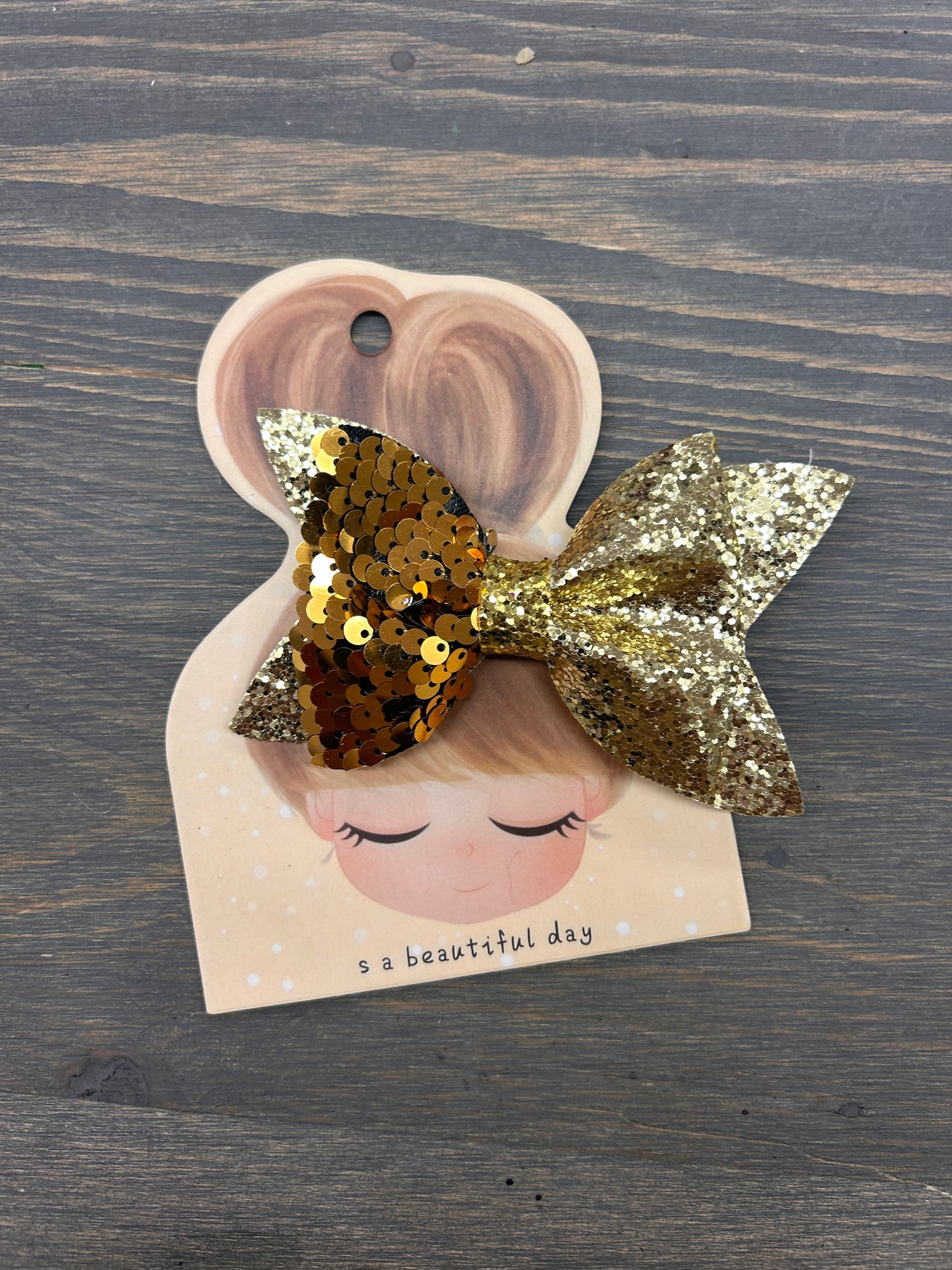 Sequin flip bows