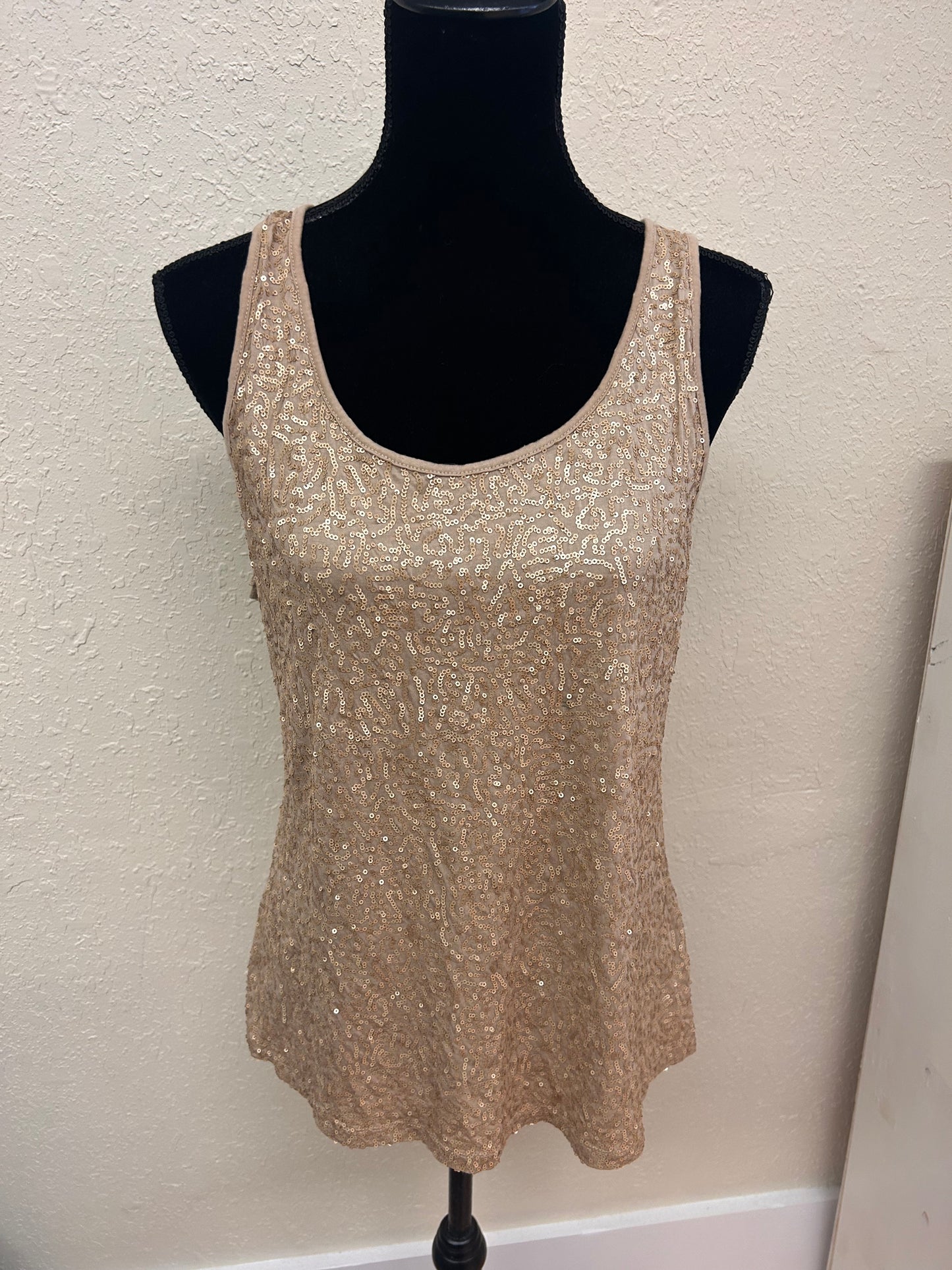 Joe fresh xl tan sequin tank top