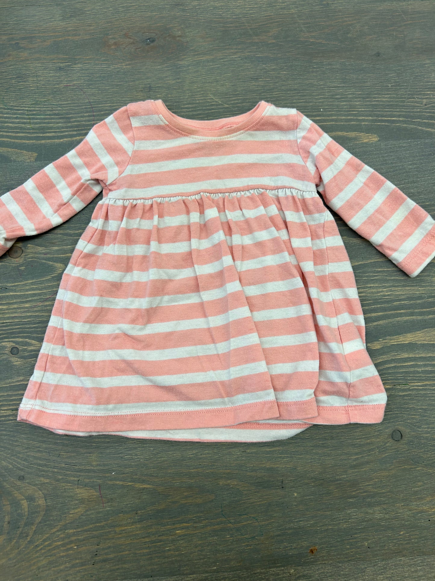 Old navy 0/3m pink striped long sleeve top