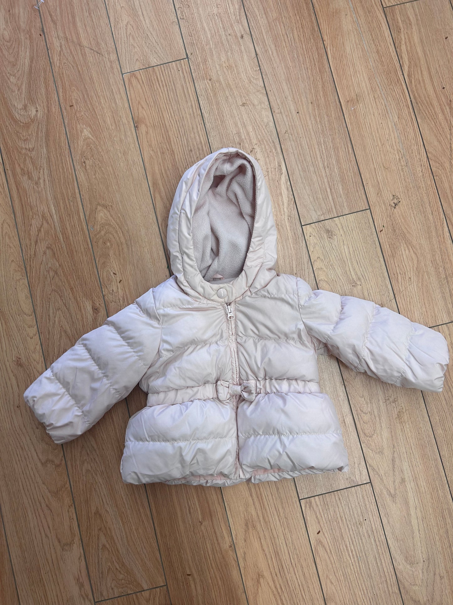 Gap 18/24m pale pink puffer winter jacket