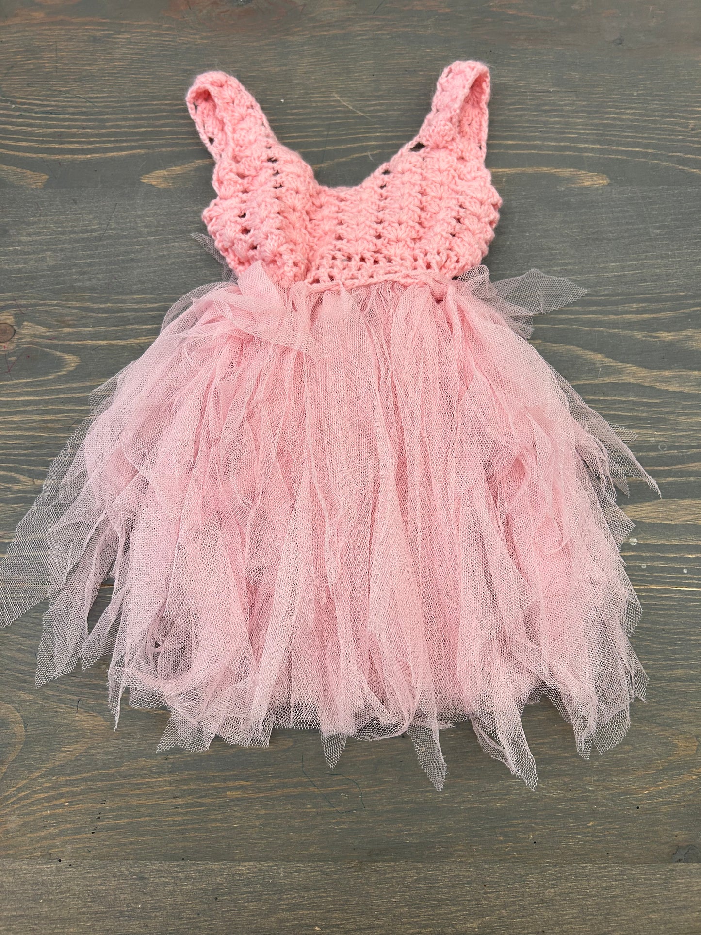 So Dorable 0/6m pink knit tulle dress