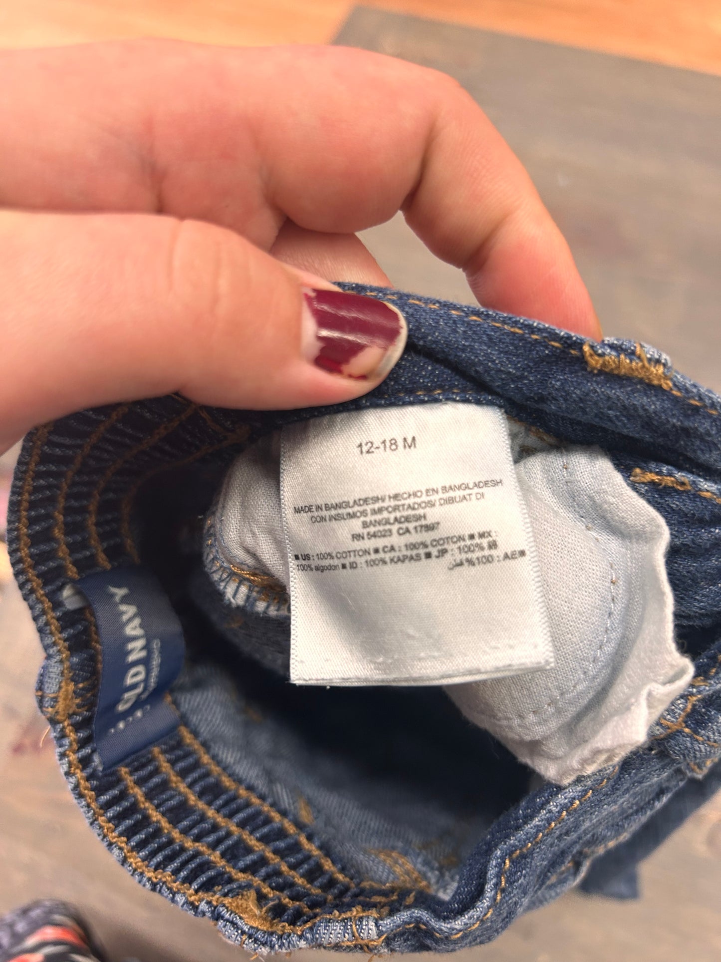 Old navy 12/18m cuffed jeans