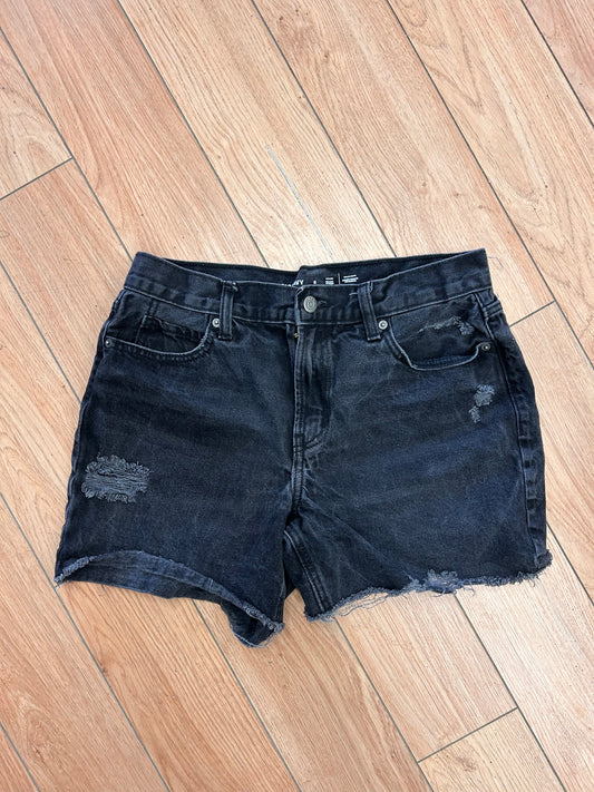 Old navy 6 black denim distressed shorts