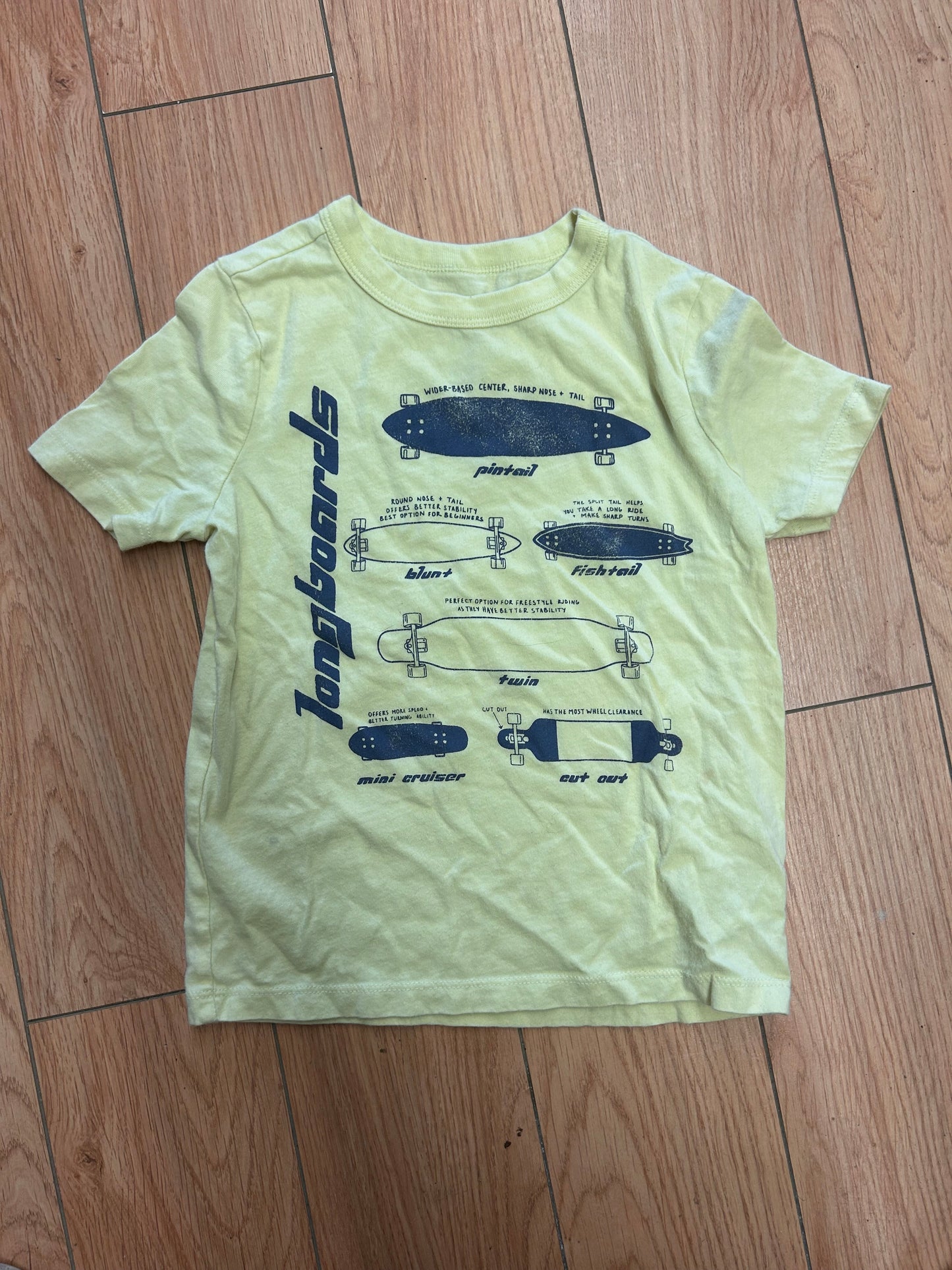 Gap xs yellow skateboard graphic shirt