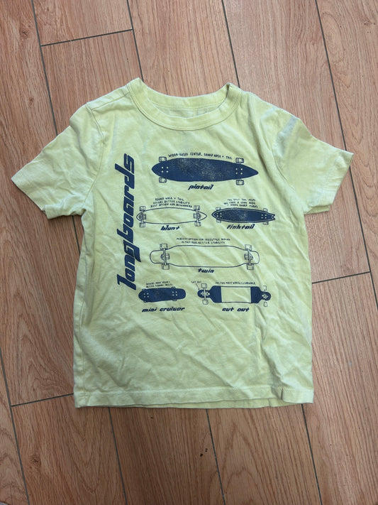 Gap xs yellow skateboard graphic shirt