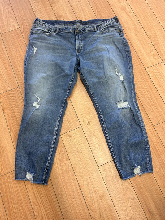 Silver jeans 24 SAM light wash distressed jeans