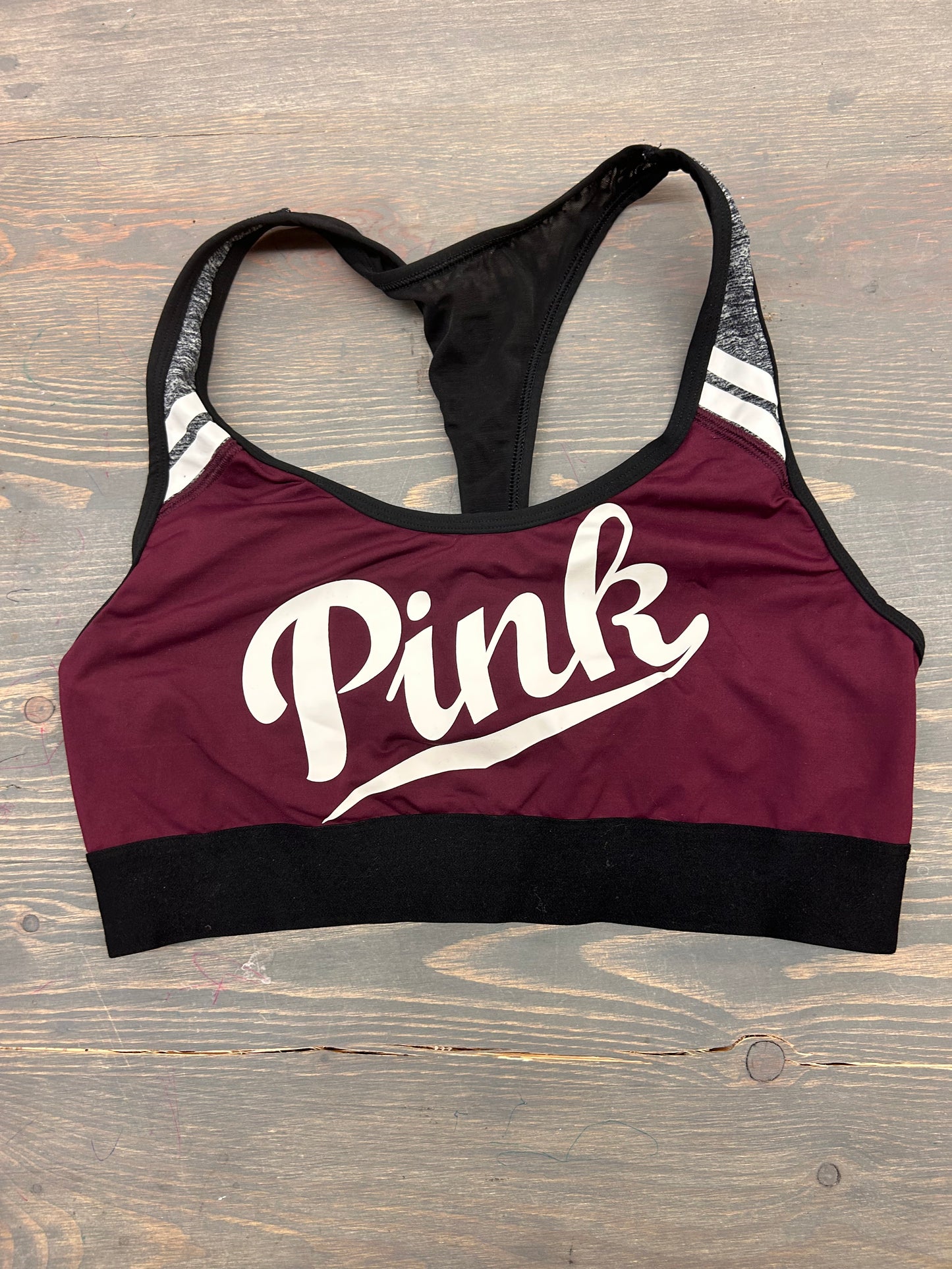 Victoria secret pink large burgundy sports bra