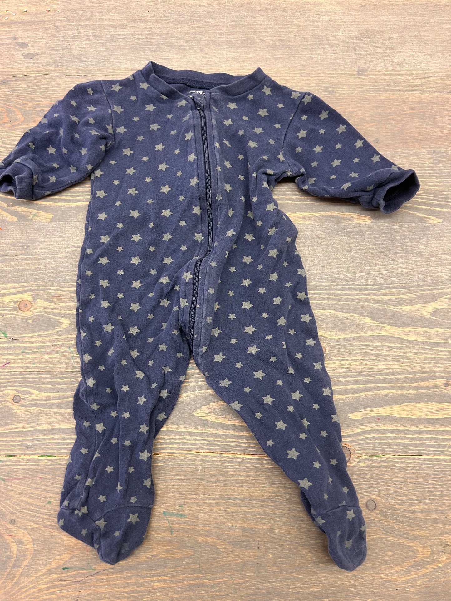 George 3/6m blue & green star zip up sleeper