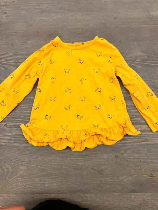 George 3t yellow cat ruffle top