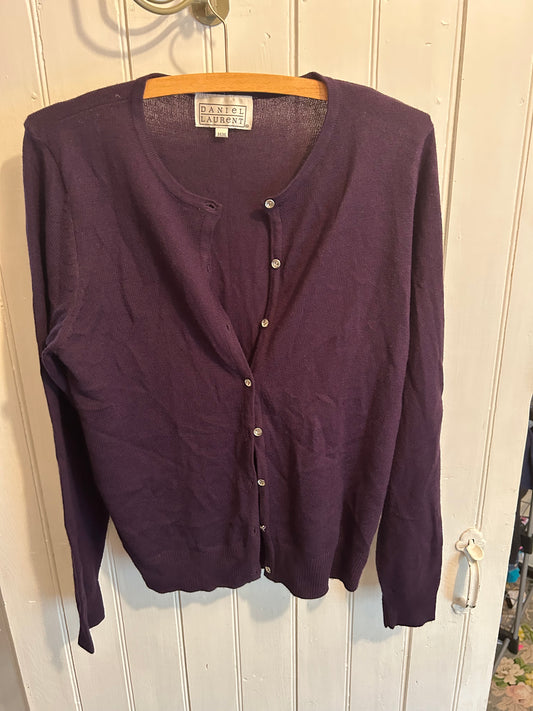 Vintage Daniel Laurent medium purple cardigan