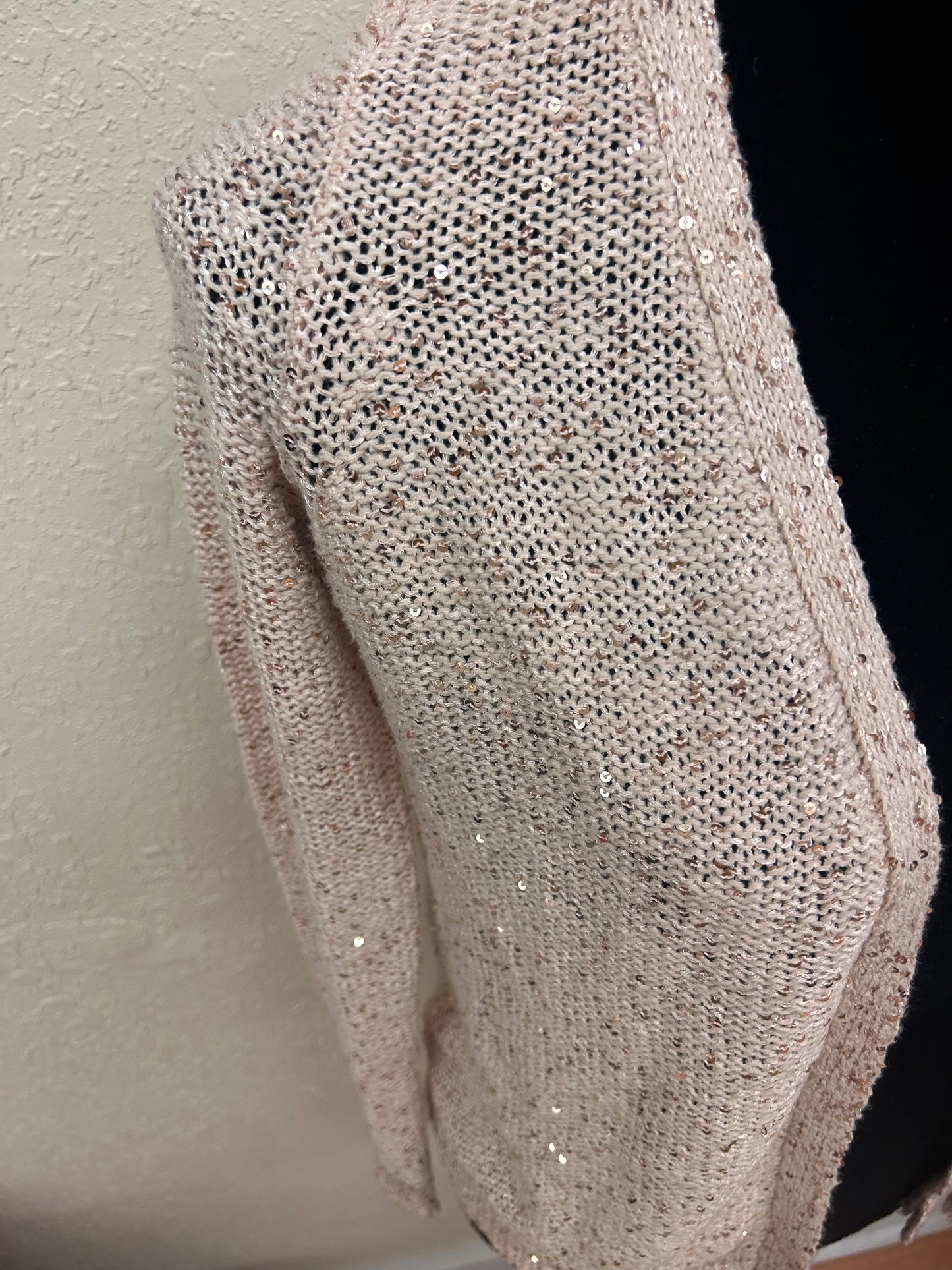 Twik xs cream sequin knit cardigan