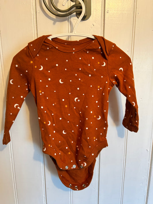 Old navy 6/12m brown moon onesie