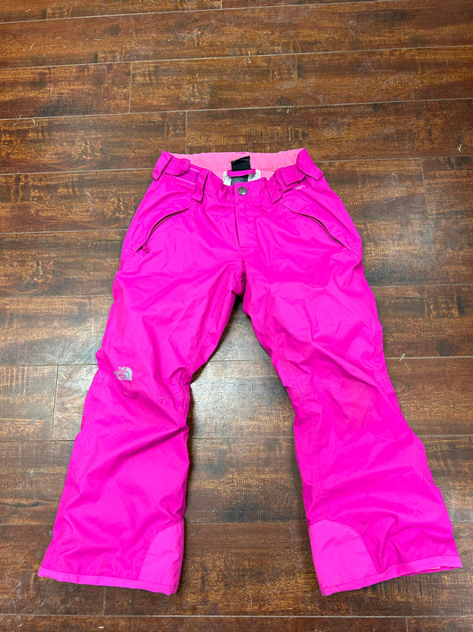 North Face youth 7/8 neon pink lined splash pants