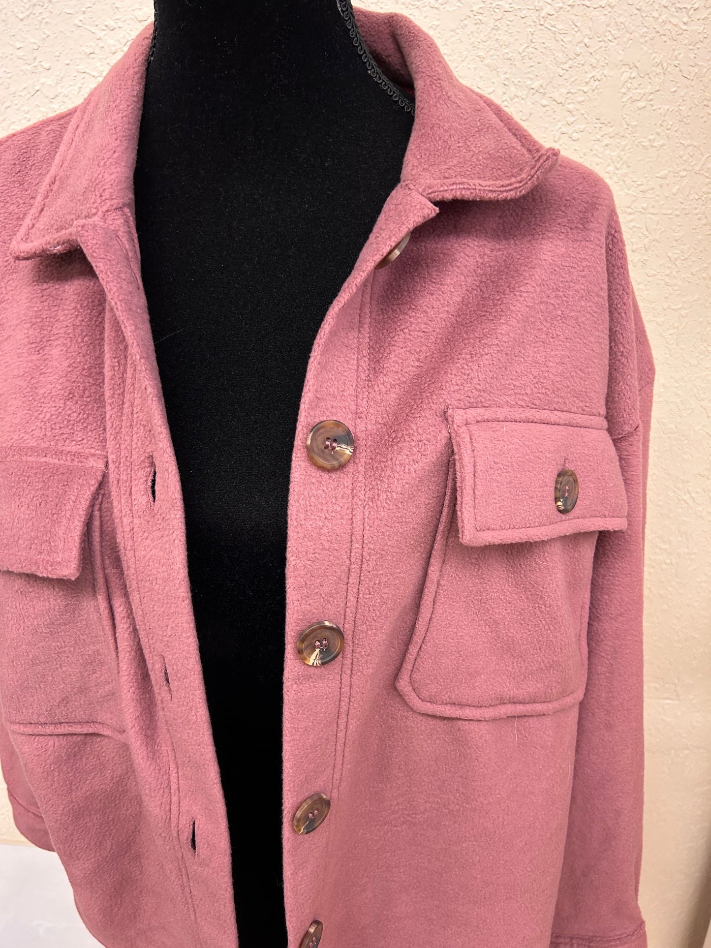 Wild skye medium pink fleece Shacket