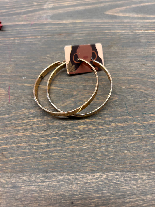 Gold flat hoop earrings