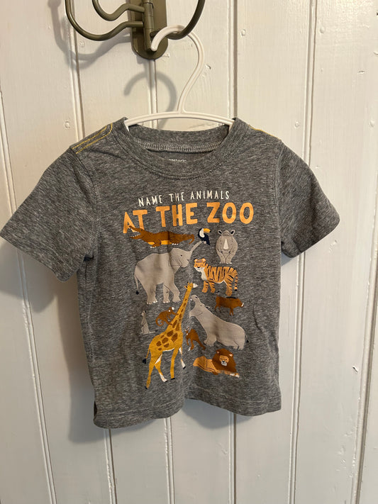 Carters 18m grey zoo tshirt