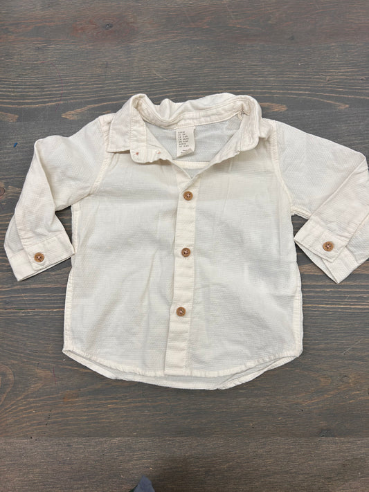 H&M 4/6m white button up shirt