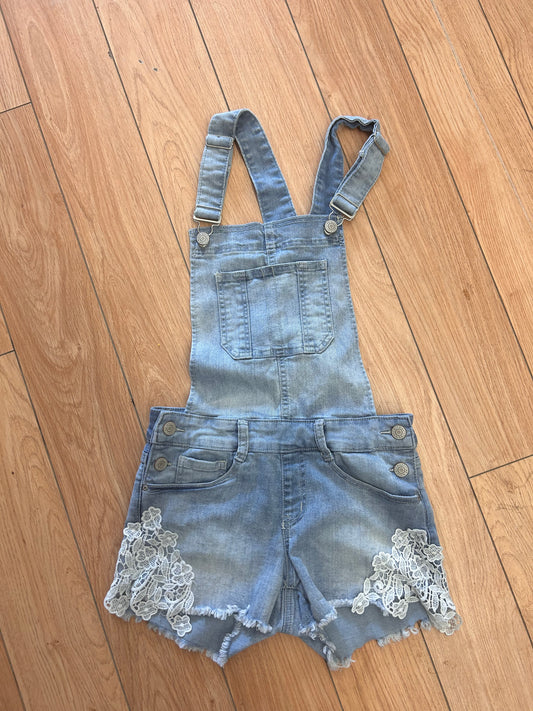 Ardene eighty-two 1 light wash denim lace overalls