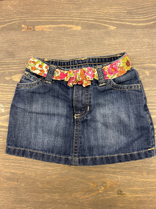 Old navy 6/12m denim skirt with floral belt