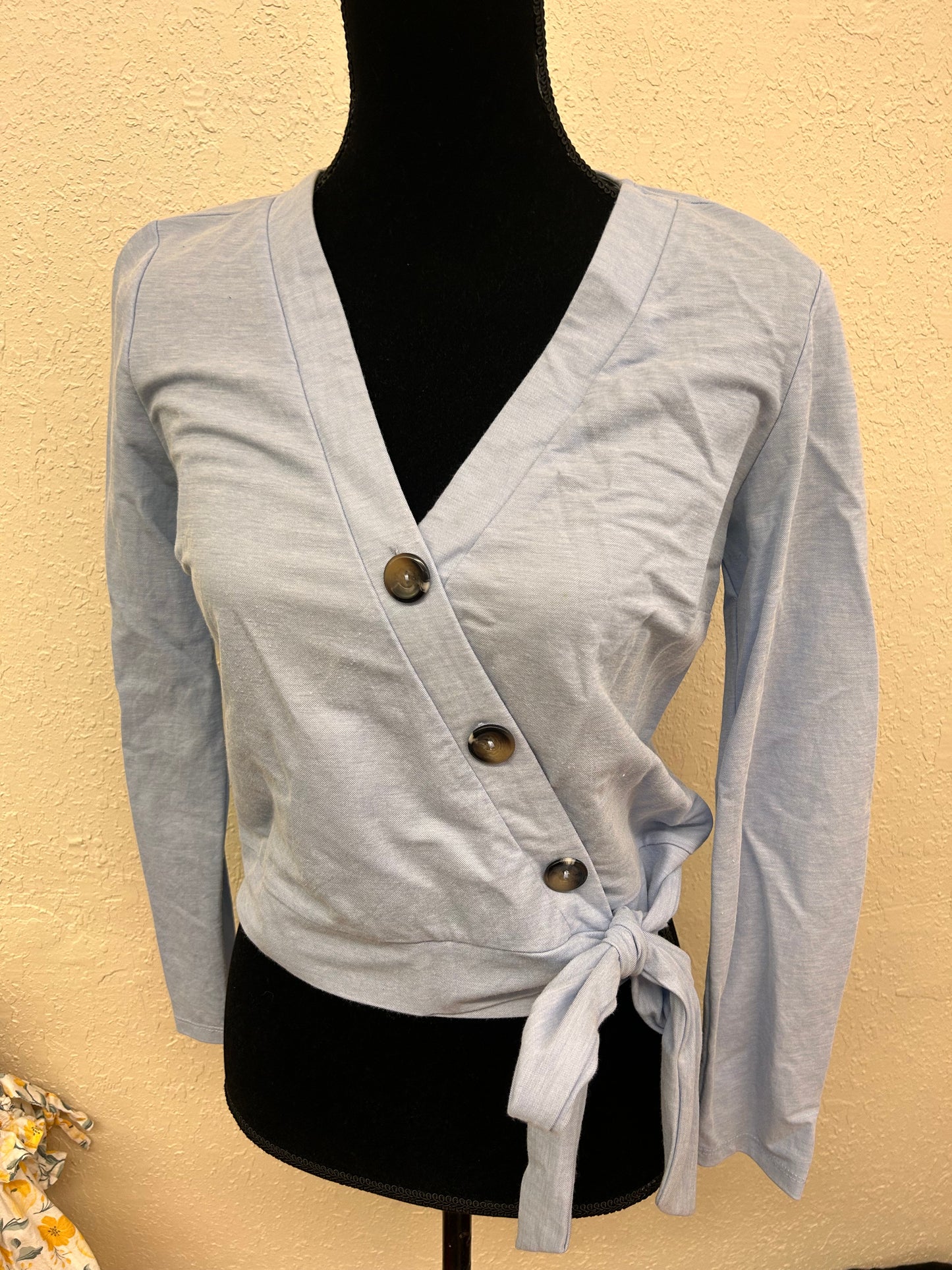 Dynamite small blue wrap style blouse