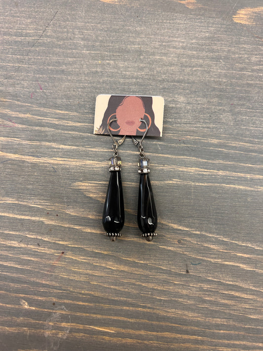 Black gemstone earrings