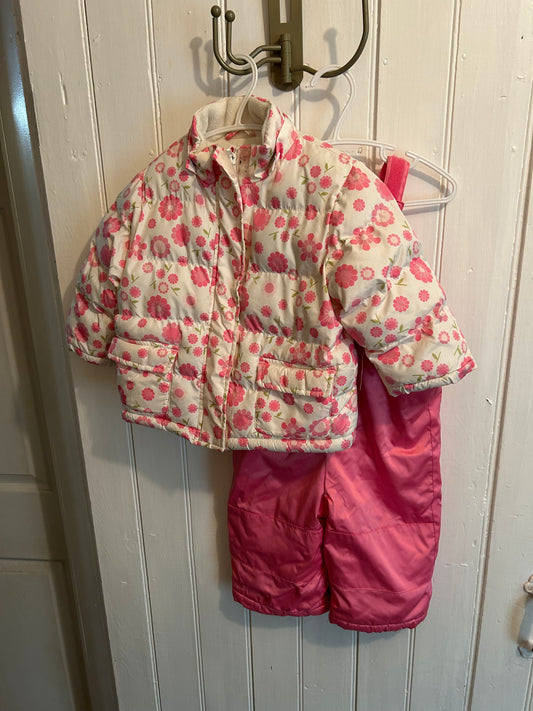 12m pink snowsuit set