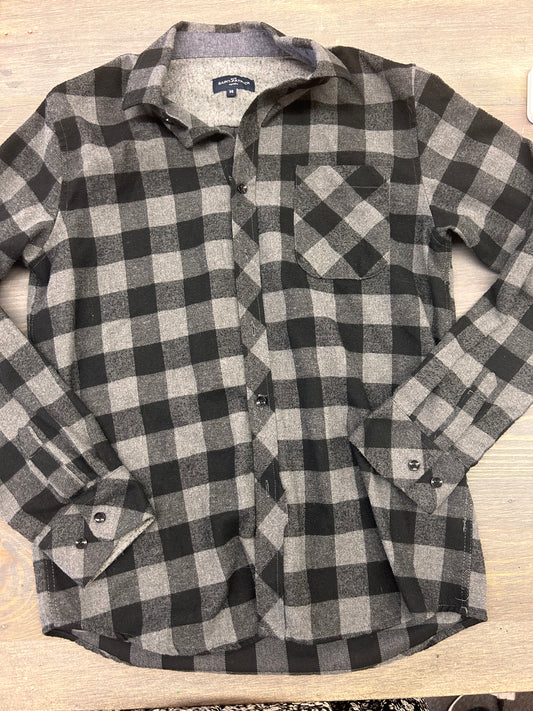 Saint Patrick youth 14 grey gingham flannel