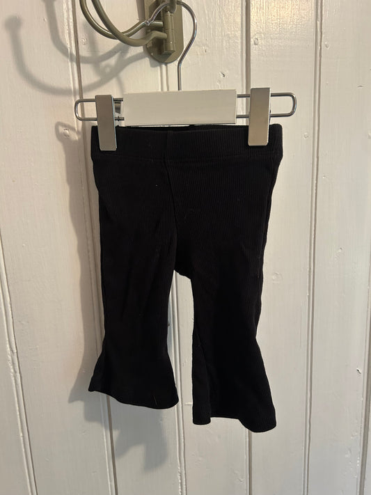 George 0/3m black ribbed flare pants